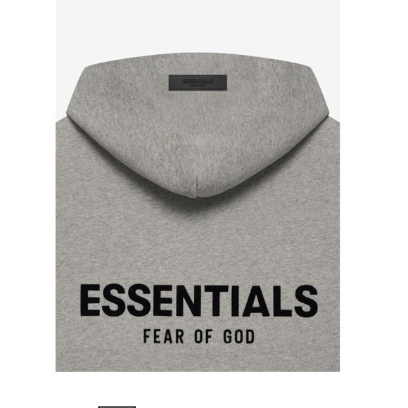 Fear of God Essentials FOG Essentials Flocked Hoodie Dark Oatmeal - Picture 3 of 15